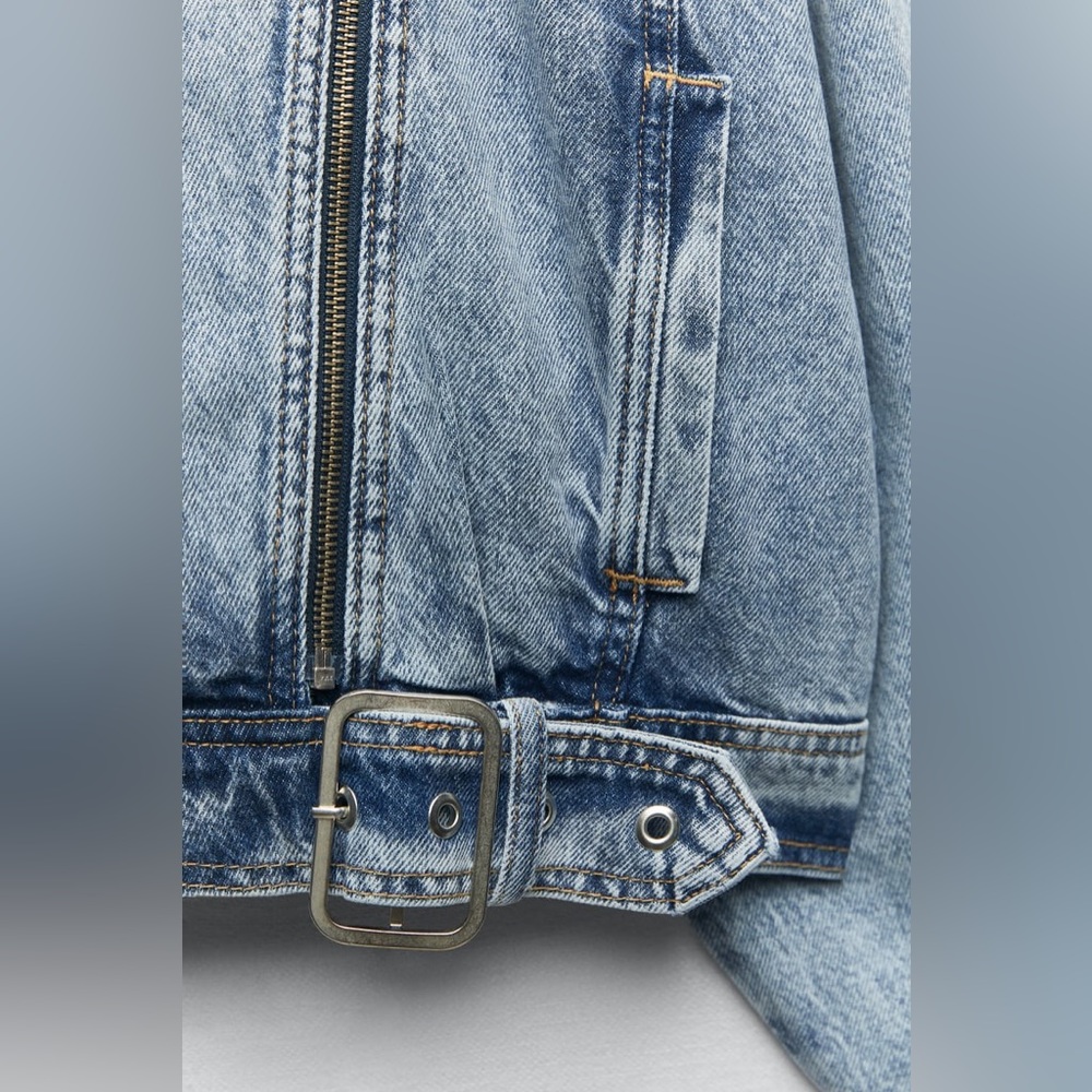 Zara Washed Effect Denim Jacket - Picture 9 of 9